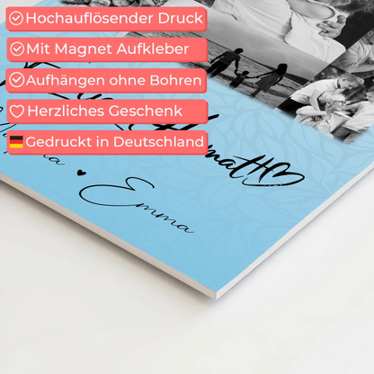 Familienbild Personalisiert Fotoboard mit 11 Fotos Familie Ist Heimat Geschenkidee für Zuhause