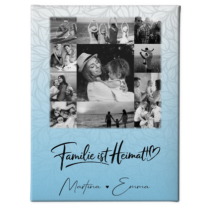Familien Leinwand Personalisiert mit 11 Fotos Familie Ist Heimat Individuelles Geschenk 1