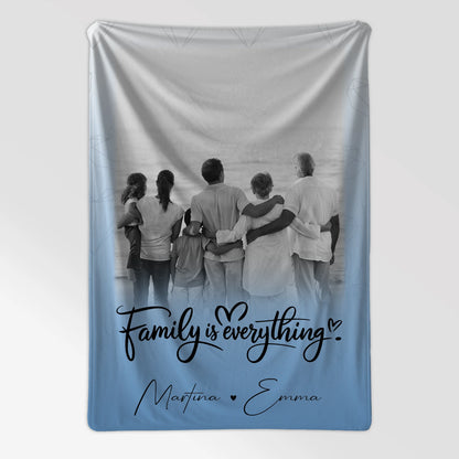 Decke Mit Namen 1 Foto Family Is Everything Personalisiertes Geschenk für Familie 7