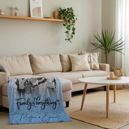 Decke Mit Namen 1 Foto Family Is Everything Personalisiertes Geschenk für Familie 4