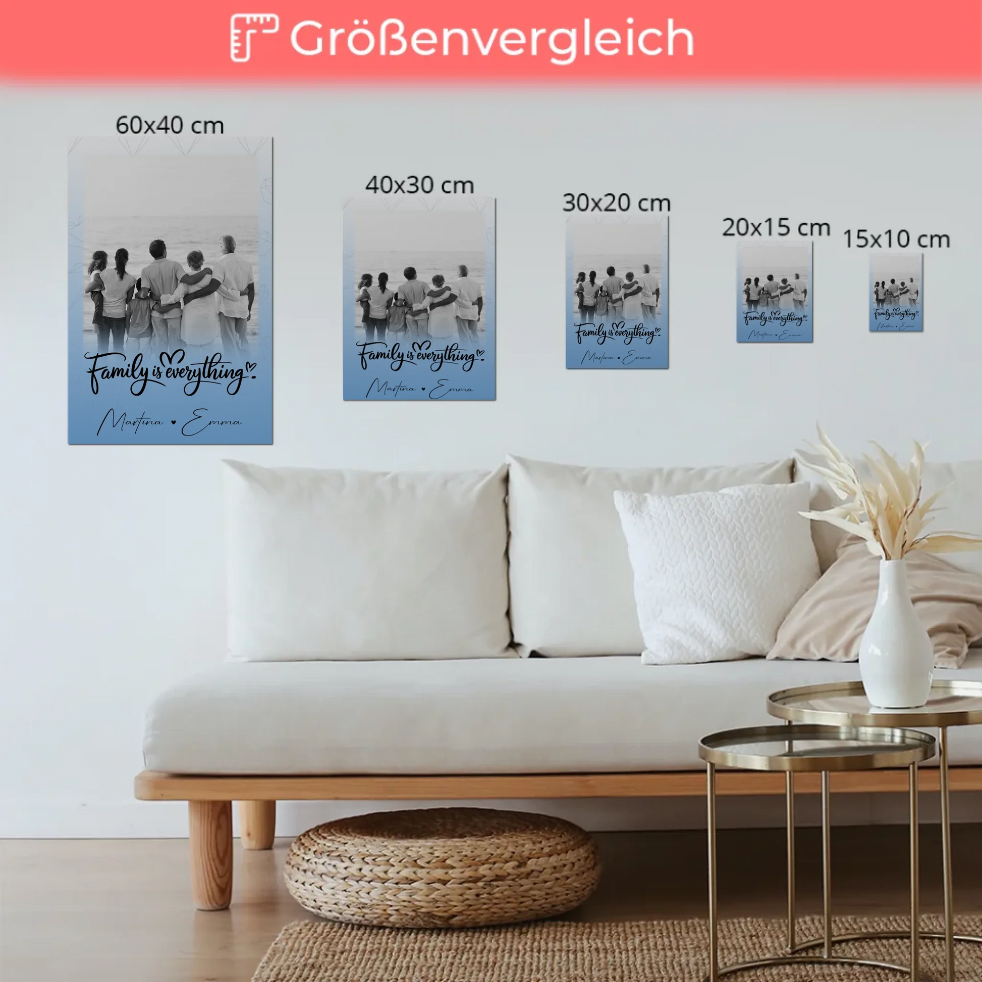 Wandbild Familie Personalisiert mit 1 Foto Family Is Everything Geschenk 6