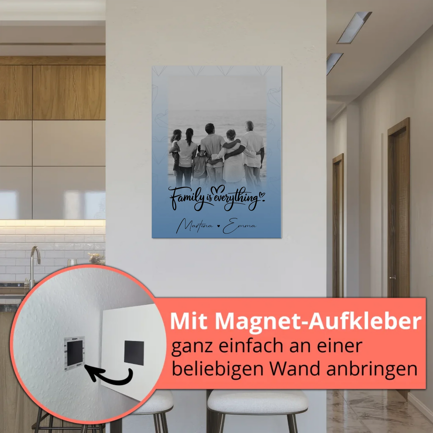 Wandbild Familie Personalisiert mit 1 Foto Family Is Everything Geschenk