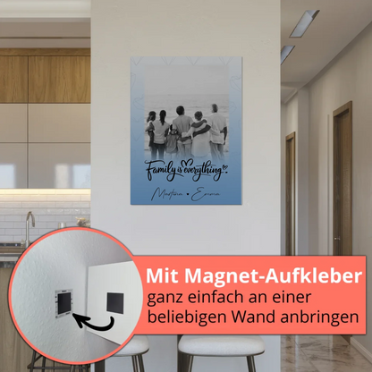Wandbild Familie Personalisiert mit 1 Foto Family Is Everything Geschenk