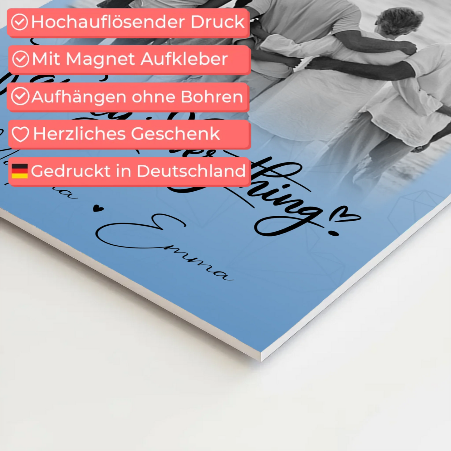 Wandbild Familie Personalisiert mit 1 Foto Family Is Everything Geschenk