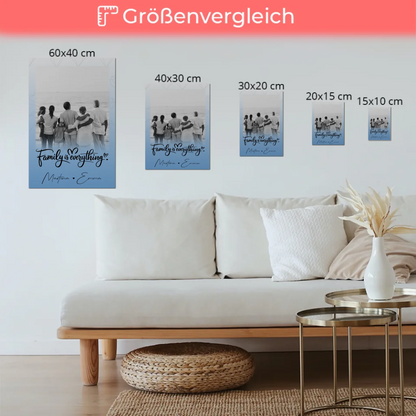 Wandbild Familie Personalisiert mit 1 Foto Family Is Everything Geschenk