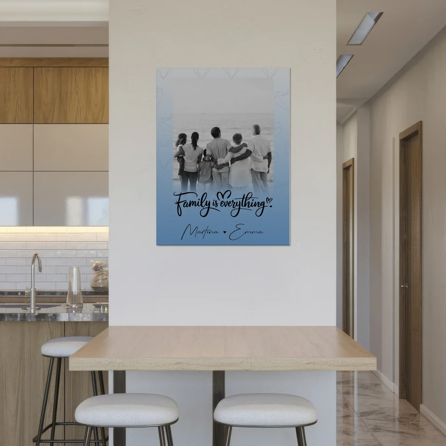 Wandbild Familie Personalisiert mit 1 Foto Family Is Everything Geschenk