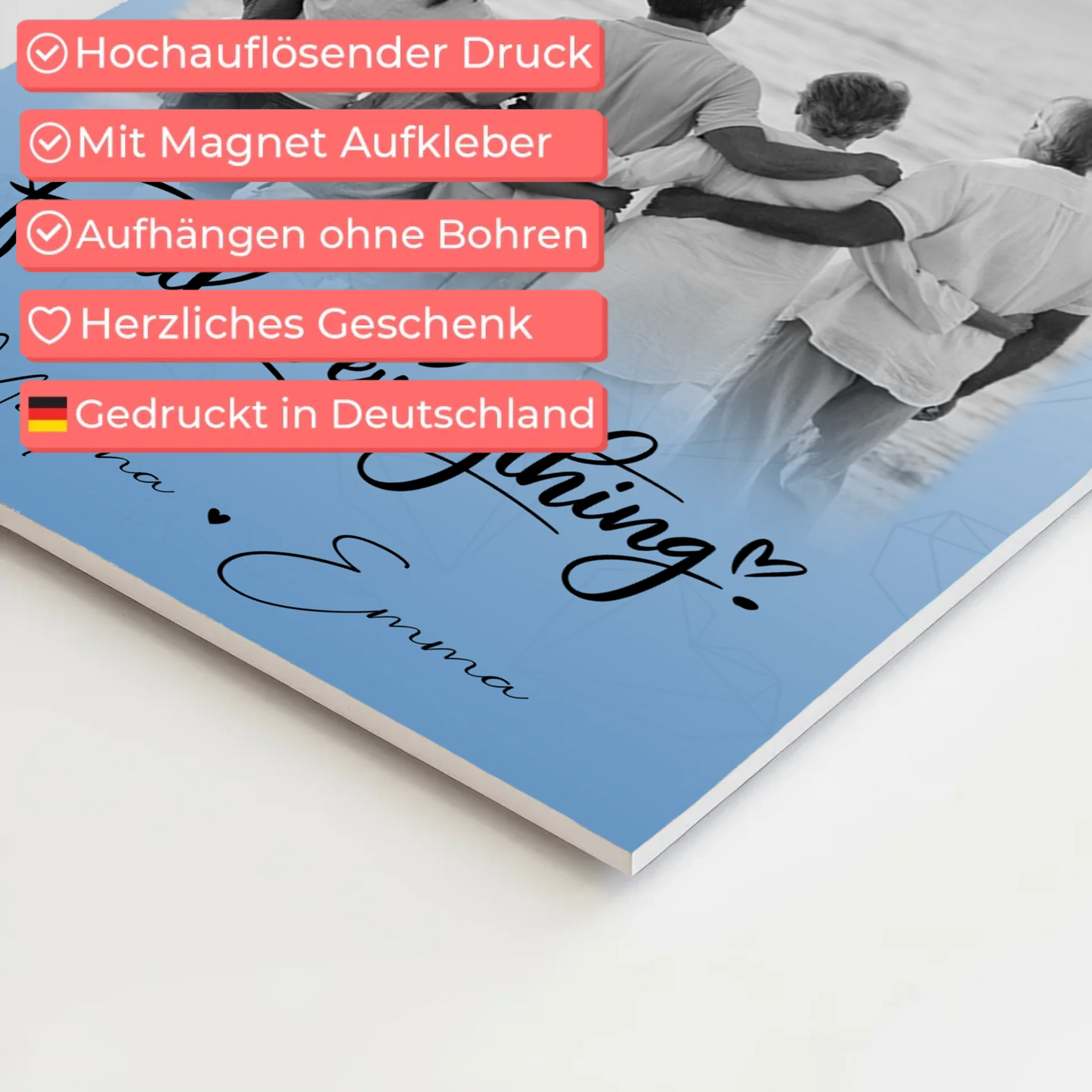 Wandbild Familie Personalisiert mit 1 Foto Family Is Everything Geschenk