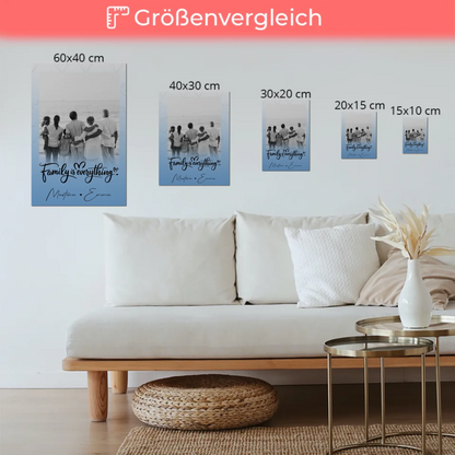 Wandbild Familie Personalisiert mit 1 Foto Family Is Everything Geschenk