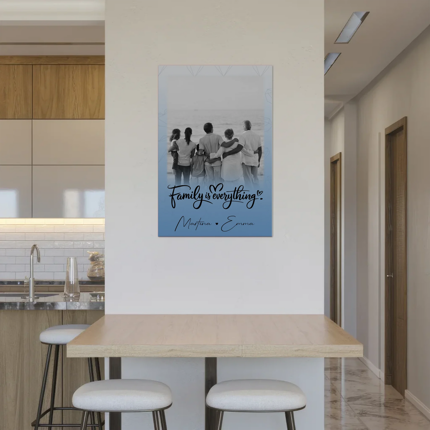 Wandbild Familie Personalisiert mit 1 Foto Family Is Everything Geschenk