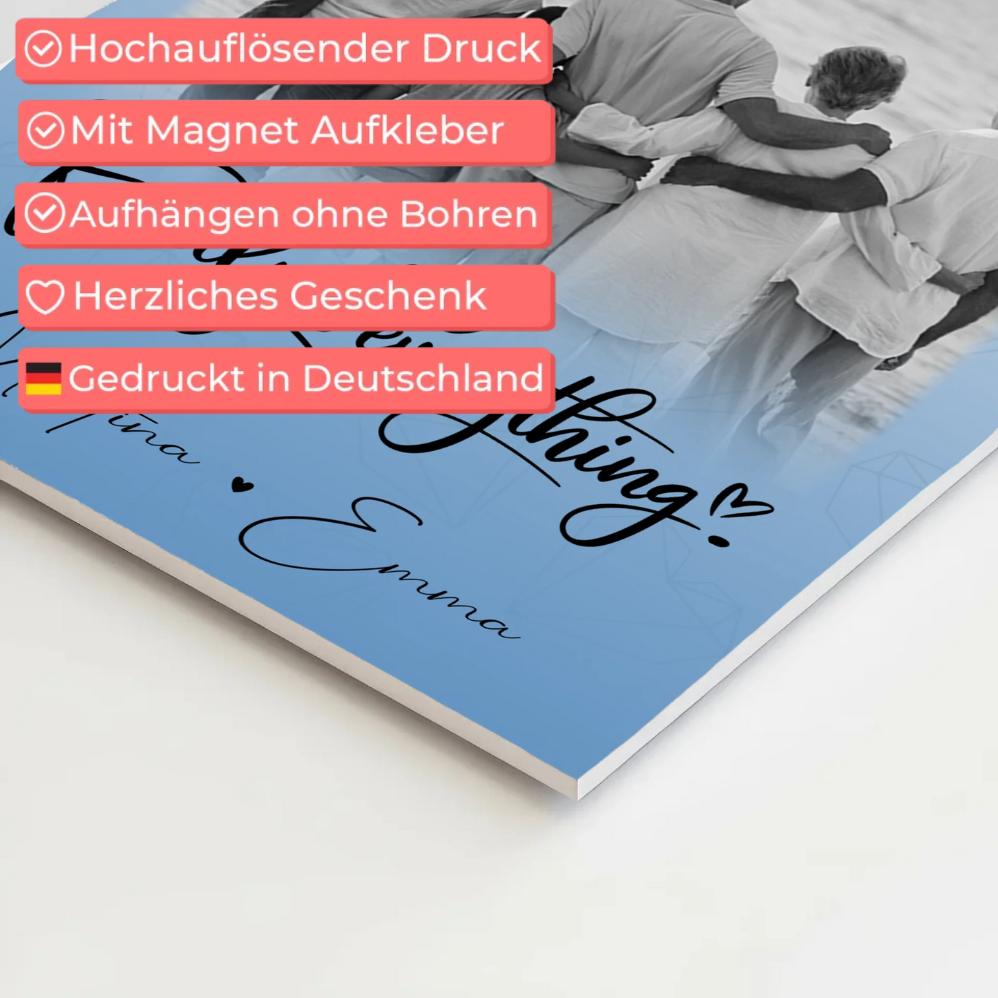 Wandbild Familie Personalisiert mit 1 Foto Family Is Everything Geschenk