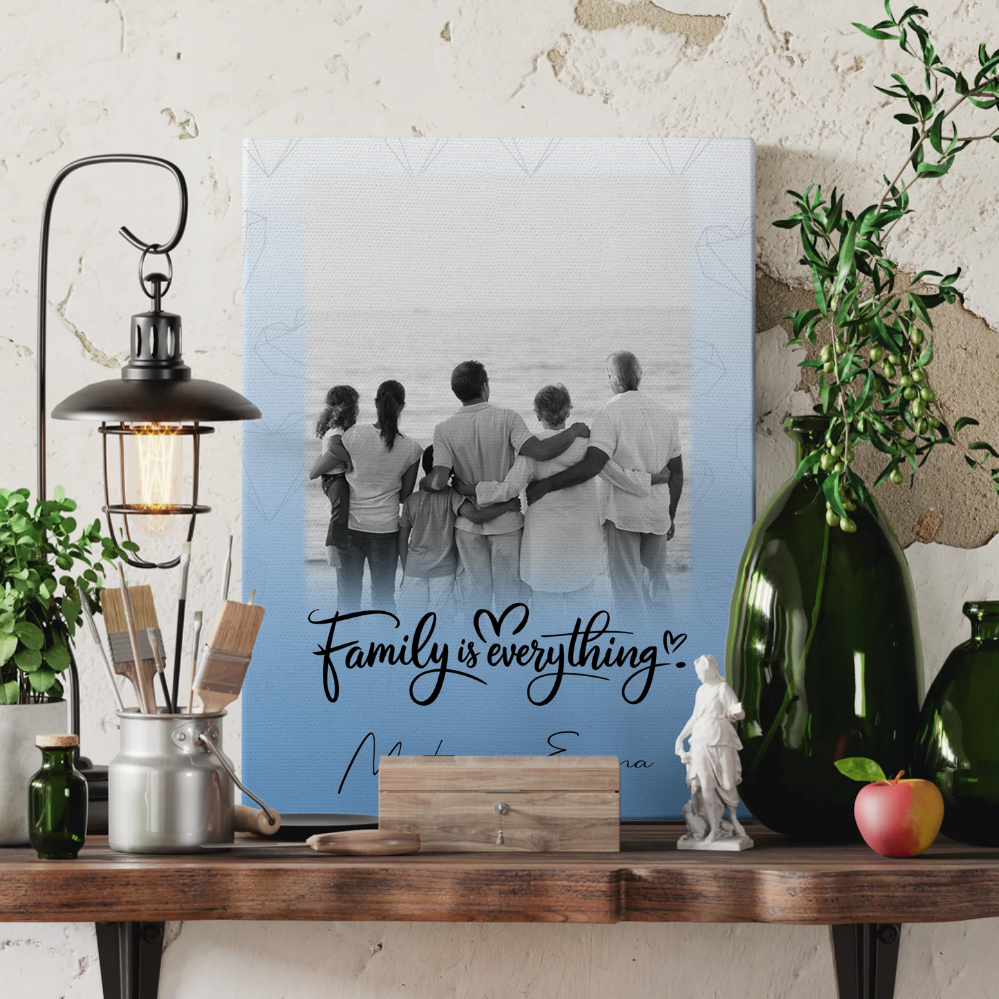Leinwand Wandbild Familie Personalisiert mit 1 Foto Family Is Everything Geschenk 3