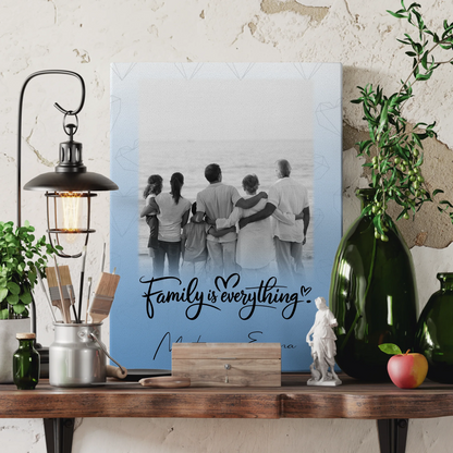 Leinwand Wandbild Familie Personalisiert mit 1 Foto Family Is Everything Geschenk 3