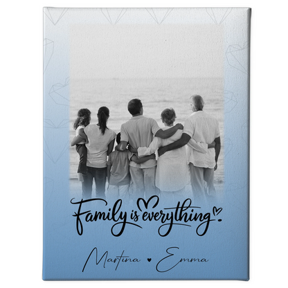 Leinwand Wandbild Familie Personalisiert mit 1 Foto Family Is Everything Geschenk 1