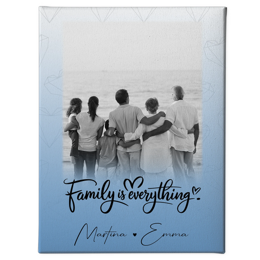 Leinwand Wandbild Familie Personalisiert mit 1 Foto Family Is Everything Geschenk 1
