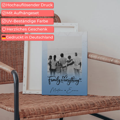 Leinwand Wandbild Familie Personalisiert mit 1 Foto Family Is Everything Geschenk 5