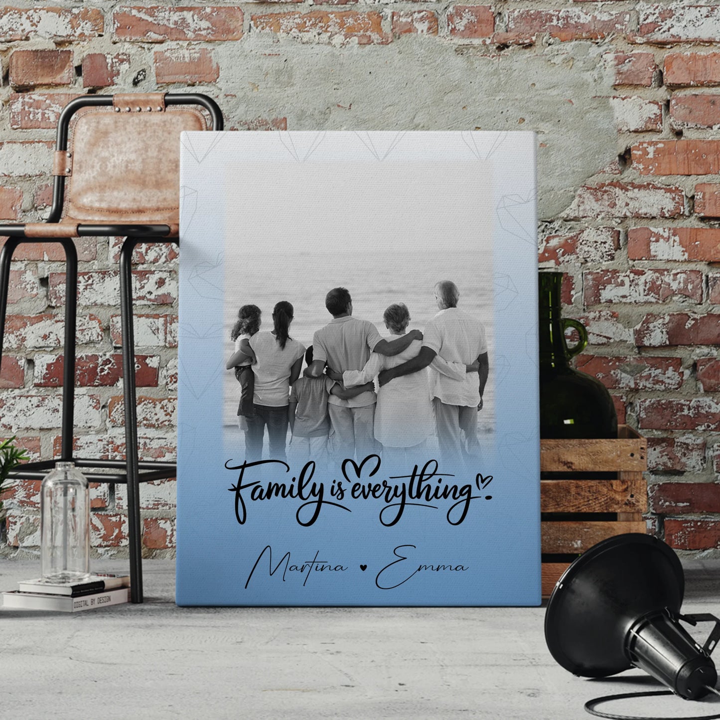 Leinwand Wandbild Familie Personalisiert mit 1 Foto Family Is Everything Geschenk 4