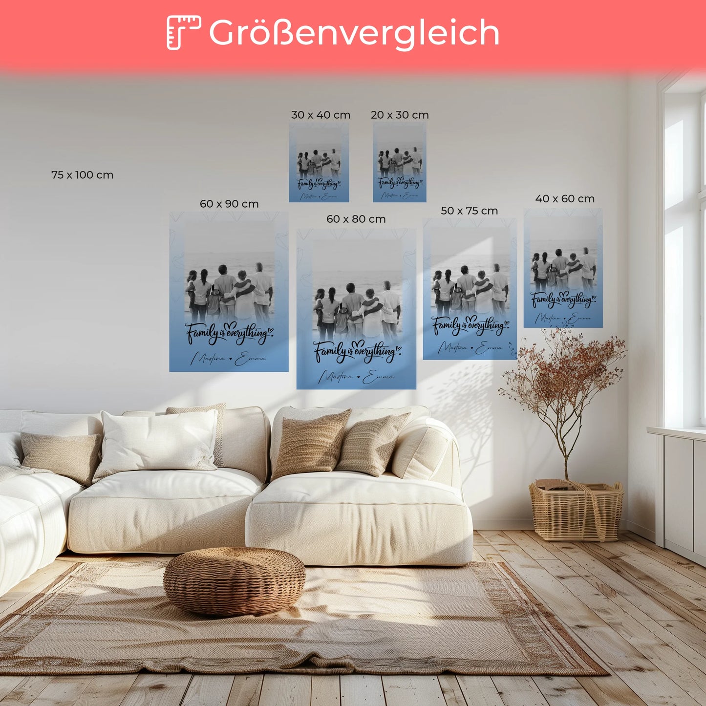 Leinwand Wandbild Familie Personalisiert mit 1 Foto Family Is Everything Geschenk 6