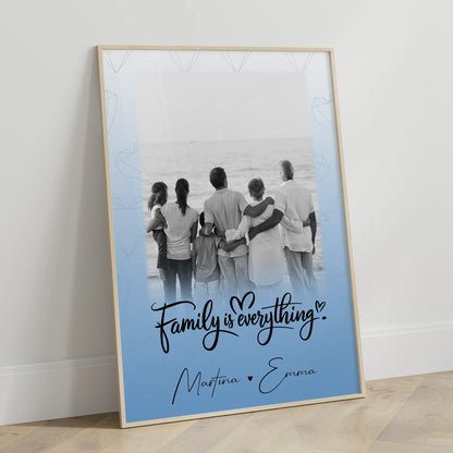 Personalisiertes Familienposter Mit Namen 1 Foto Family Is Everything Geschenk