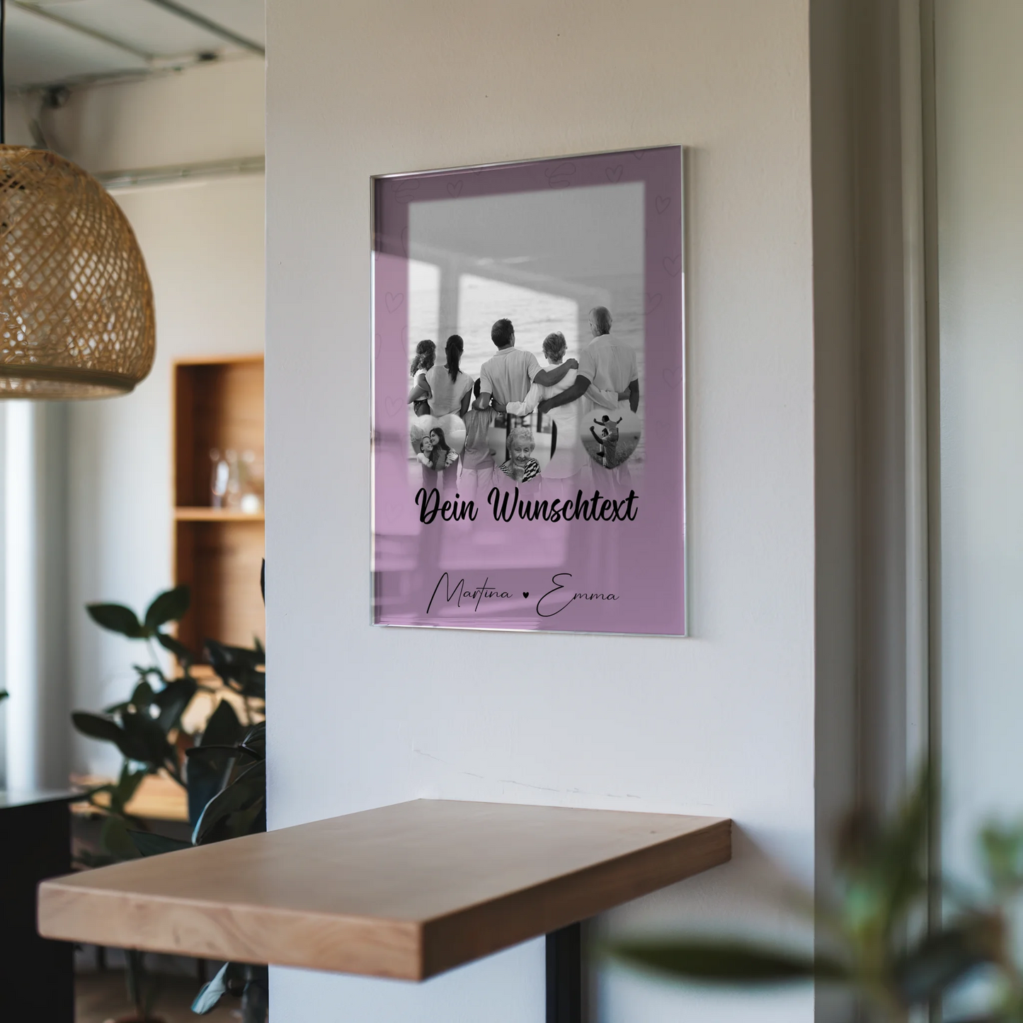 Familienbild Personalisiert mit 1 Foto 3 Herzfotos Wunschtext Family Is Everything