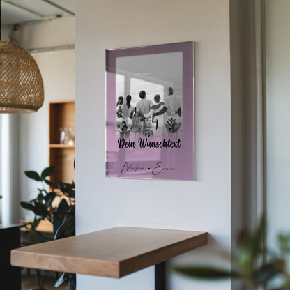 Familienbild Personalisiert mit 1 Foto 3 Herzfotos Wunschtext Family Is Everything