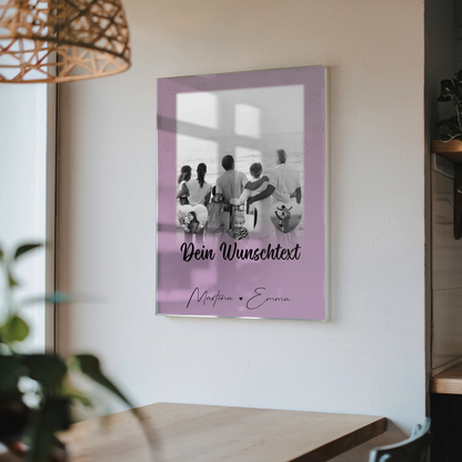 Familienbild Personalisiert mit 1 Foto 3 Herzfotos Wunschtext Family Is Everything