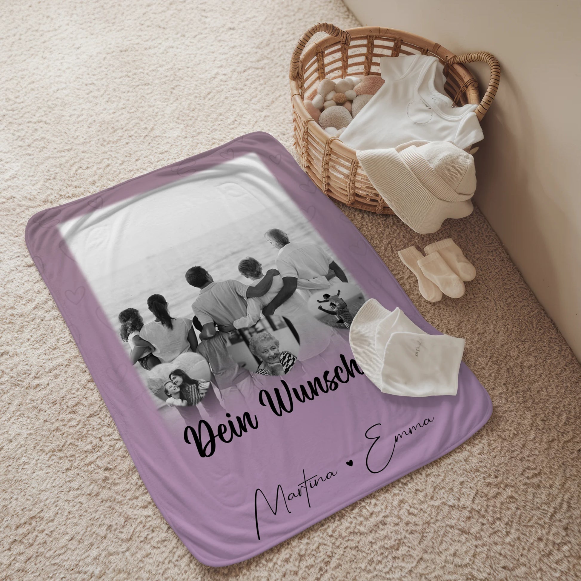 Decke Mit Namen 1 Foto 3 Herz Fotos Wunschtext Family Is Everything Personalisiert 2