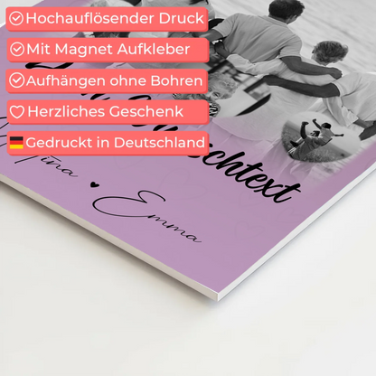 Familienbild Personalisiert Fotoboard mit 1 Foto 3 Herz Fotos Wunschtext Family Is Everything 4