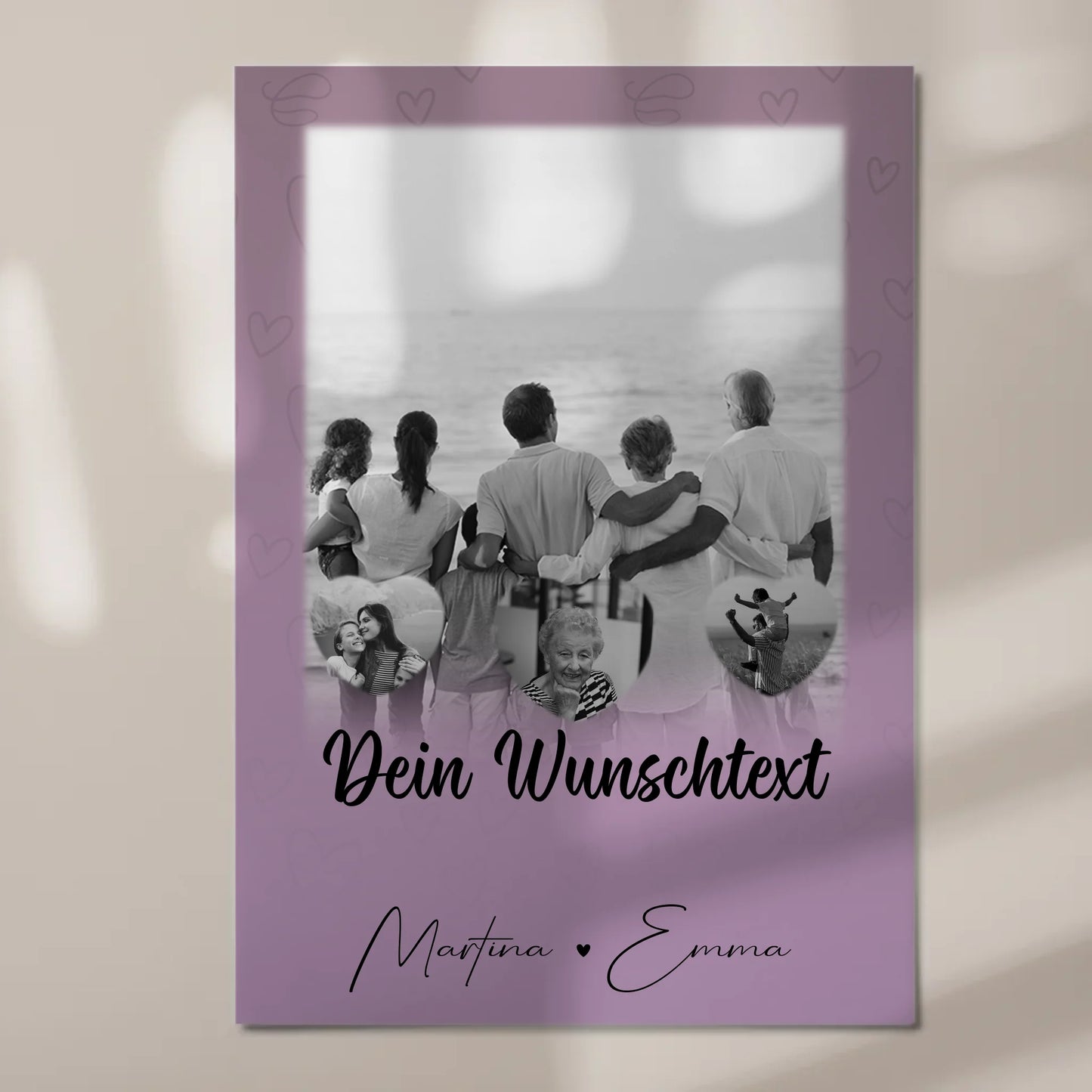 Familienbild Personalisiert Fotoboard mit 1 Foto 3 Herz Fotos Wunschtext Family Is Everything 7