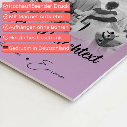 Familienbild Personalisiert Fotoboard mit 1 Foto 3 Herz Fotos Wunschtext Family Is Everything