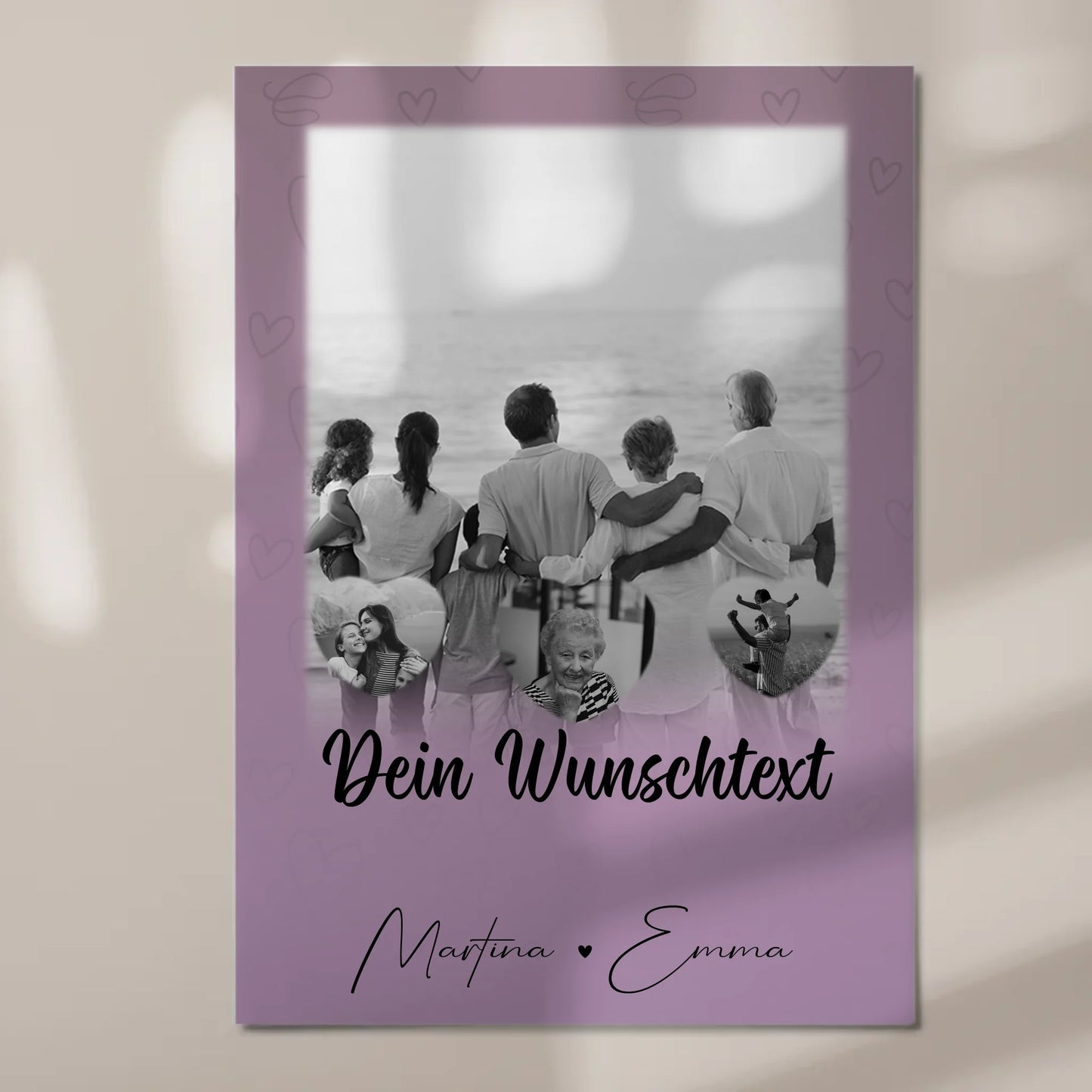 Familienbild Personalisiert Fotoboard mit 1 Foto 3 Herz Fotos Wunschtext Family Is Everything