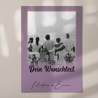 Familienbild Personalisiert Fotoboard mit 1 Foto 3 Herz Fotos Wunschtext Family Is Everything