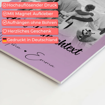 Familienbild Personalisiert Fotoboard mit 1 Foto 3 Herz Fotos Wunschtext Family Is Everything