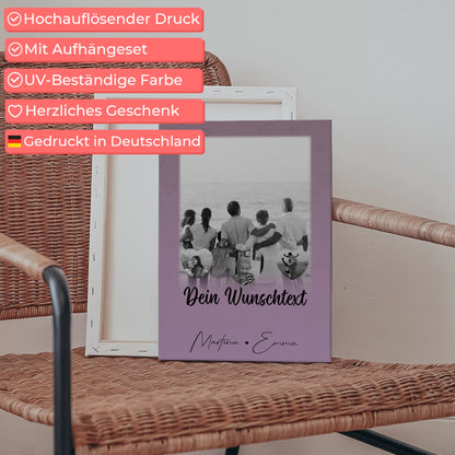 Personalisierte Leinwand Mit Spruch 1 Foto und 3 Herz Fotos Wunschtext Family Is Everything 5