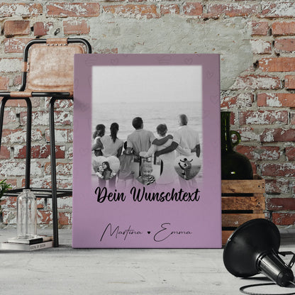 Personalisierte Leinwand Mit Spruch 1 Foto und 3 Herz Fotos Wunschtext Family Is Everything 4