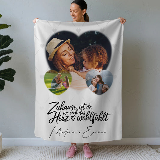 Personalisierte Kuscheldecke Mit Namen 3 Herz Fotos Das Herz Wohlfühlt für Liebe und Gemütlichkeit 1