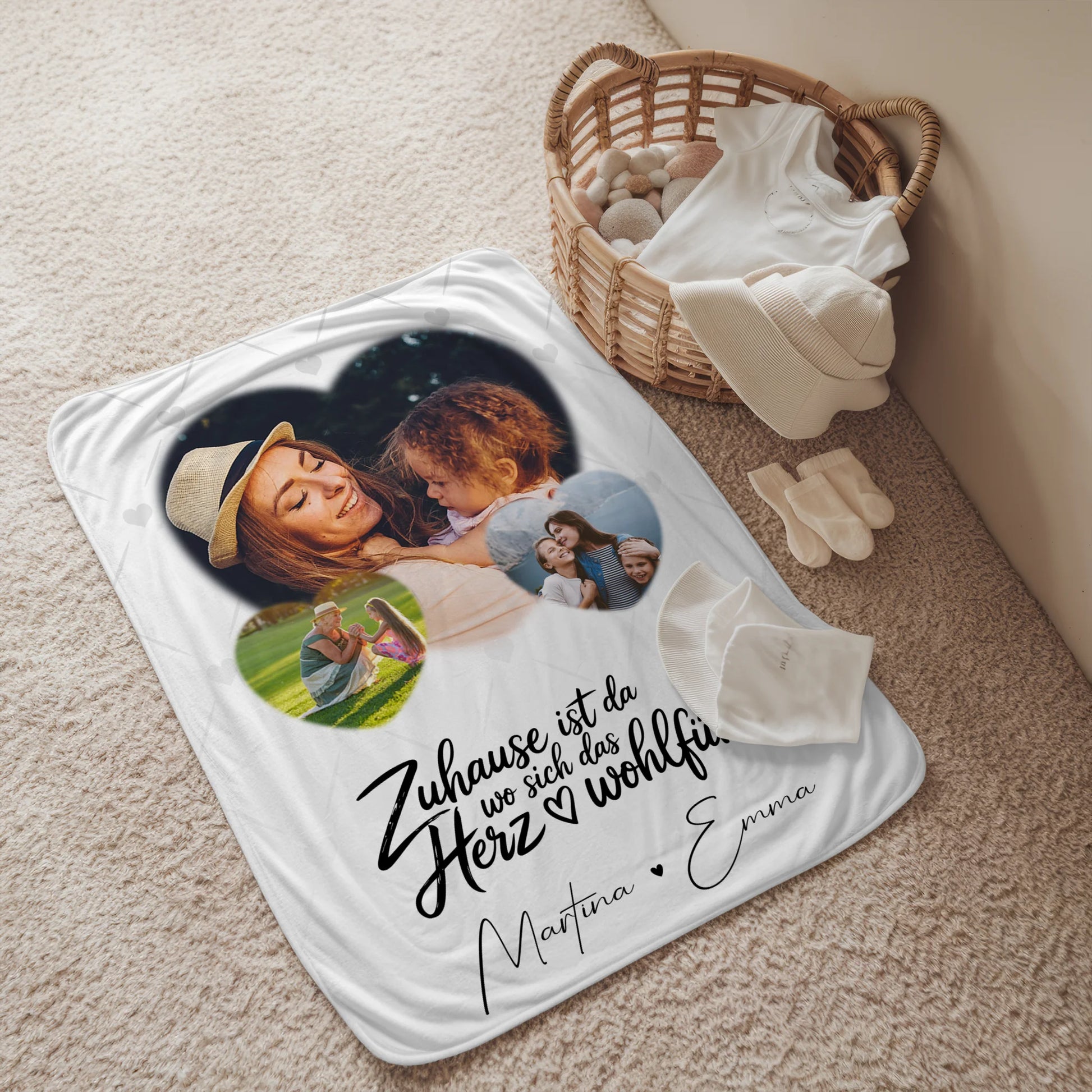 Personalisierte Kuscheldecke Mit Namen 3 Herz Fotos Das Herz Wohlfühlt für Liebe und Gemütlichkeit 2