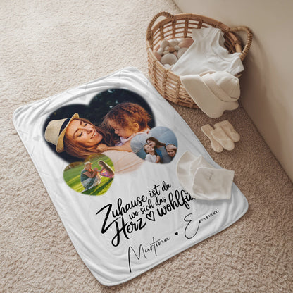 Personalisierte Kuscheldecke Mit Namen 3 Herz Fotos Das Herz Wohlfühlt für Liebe und Gemütlichkeit 2