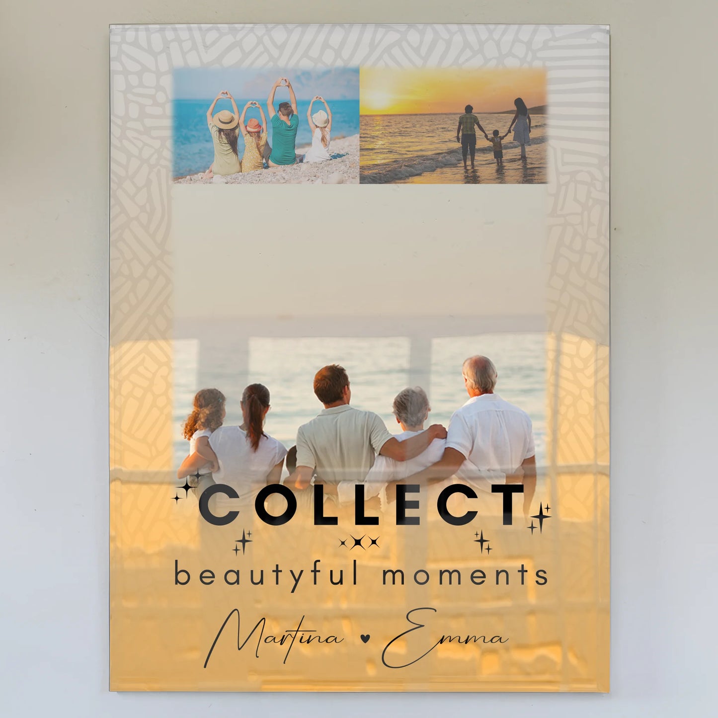 Wandbild Familie Personalisiert mit 3 Fotos Collect Beautiful Moments für einzigartige Dekoration
