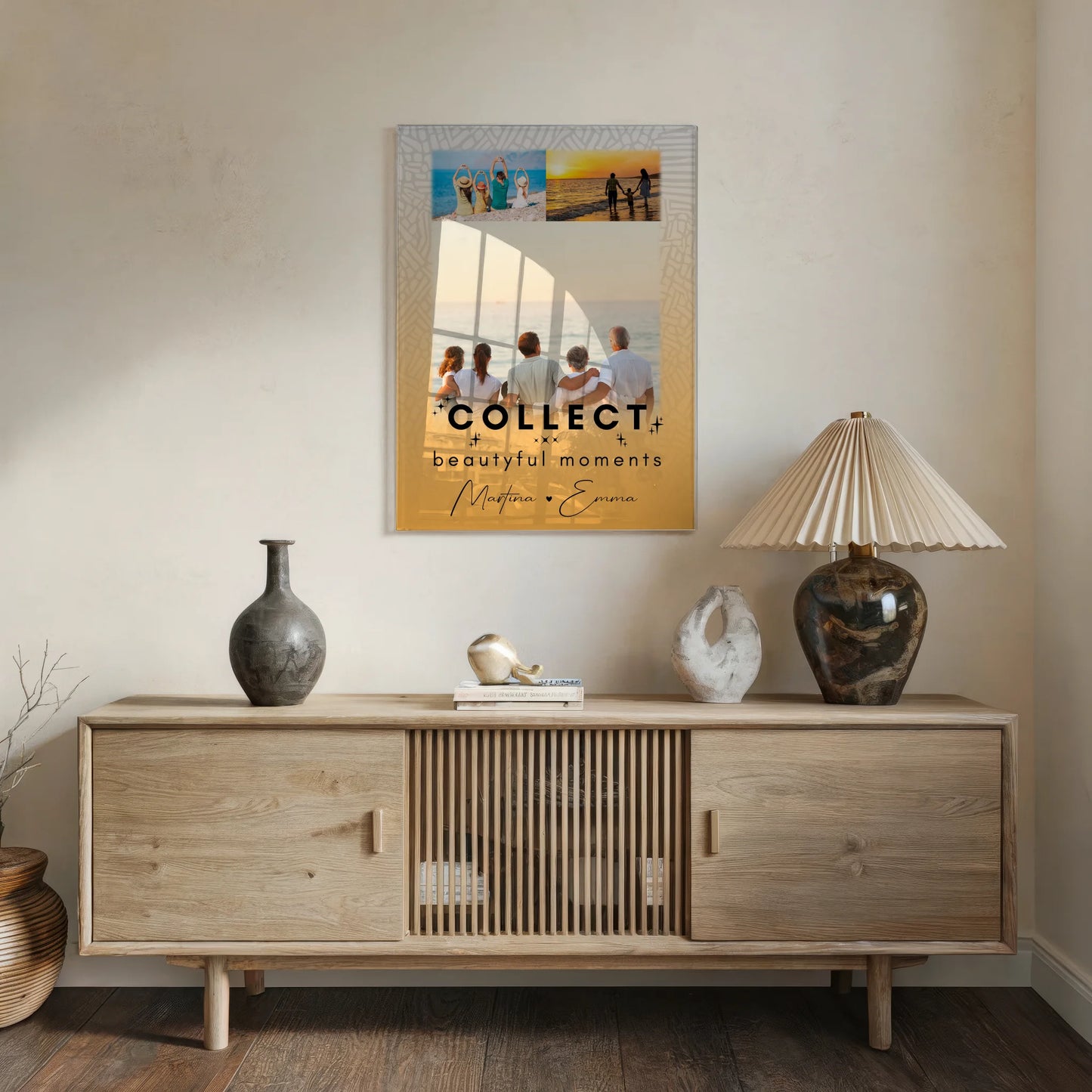 Wandbild Familie Personalisiert mit 3 Fotos Collect Beautiful Moments für einzigartige Dekoration