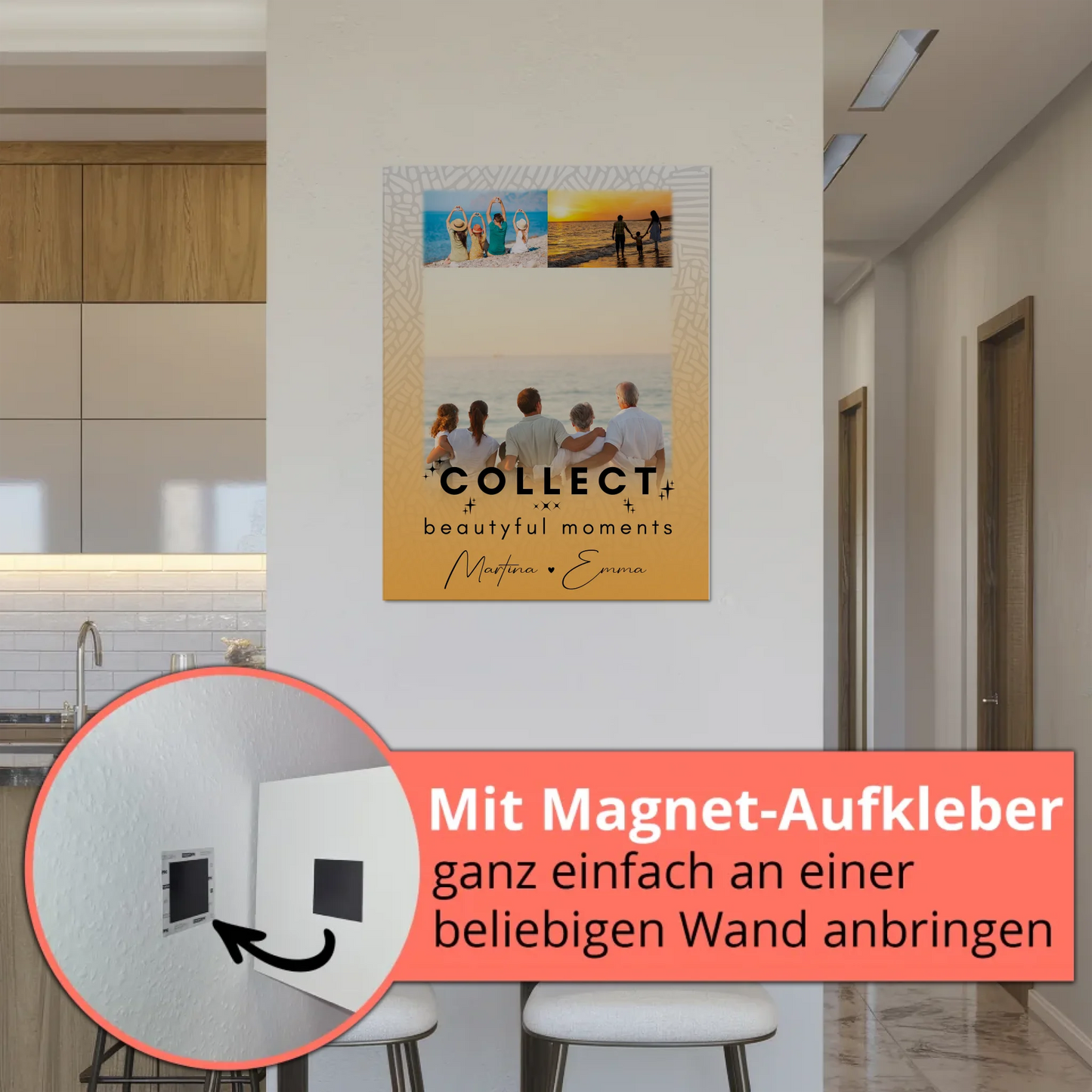 Wandbild Familie Personalisiert mit 3 Fotos Collect Beautiful Moments Individuell gestaltet