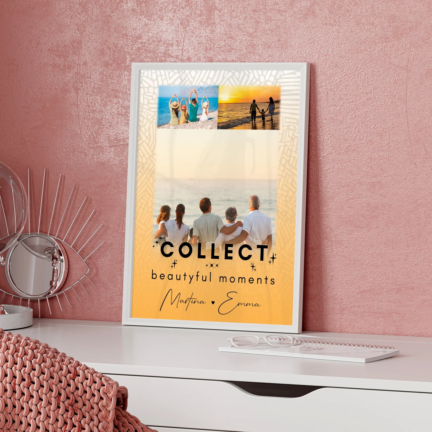 Personalisiertes Familienposter mit Namen und 3 Fotos Collect Beautyful Moments