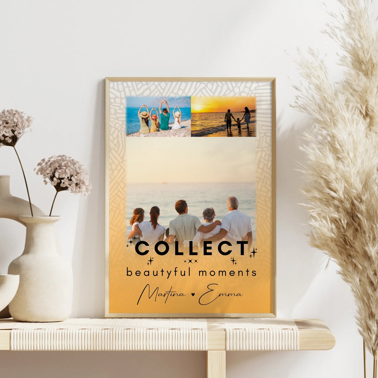 Personalisiertes Familienposter mit Namen und 3 Fotos Collect Beautyful Moments