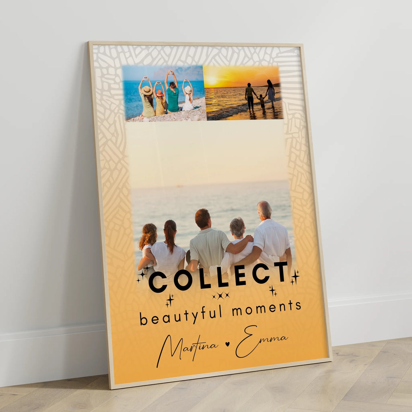 Personalisiertes Familienposter mit Namen und 3 Fotos Collect Beautyful Moments