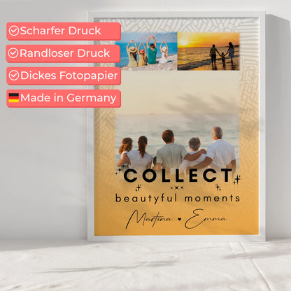 Personalisiertes Familienposter mit Namen und 3 Fotos Collect Beautyful Moments