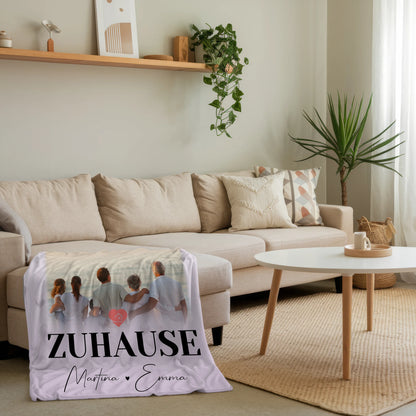 Personalisierte Decke Mit Namen 3 Fotos und 1 Herz Foto Für Zuhause 4