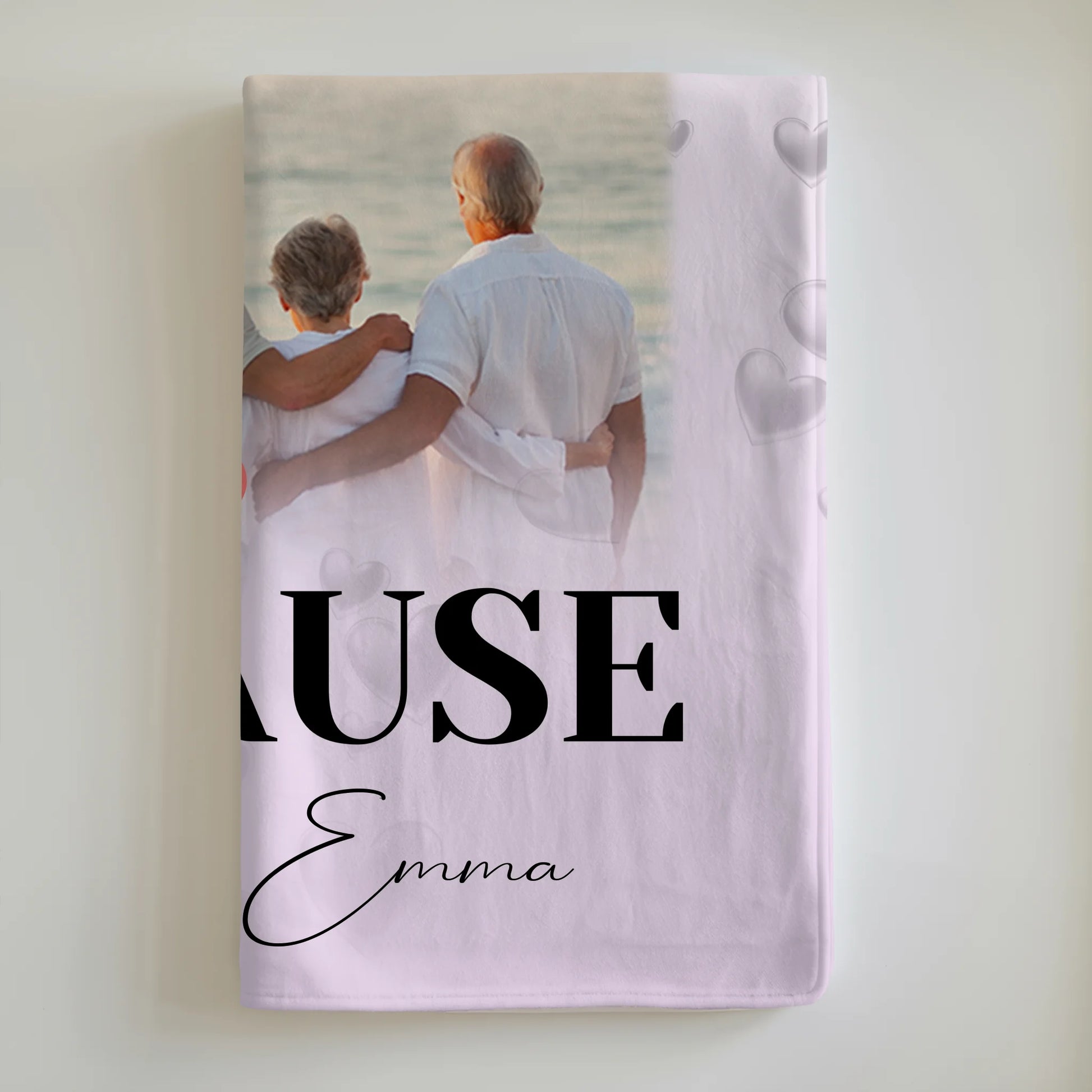 Personalisierte Decke Mit Namen 3 Fotos und 1 Herz Foto Für Zuhause 6