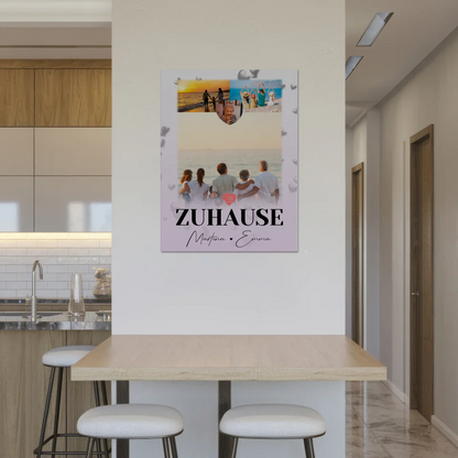 Familienbild Personalisiert Fotoboard mit 3 Fotos und Herz Foto Zuhause 8