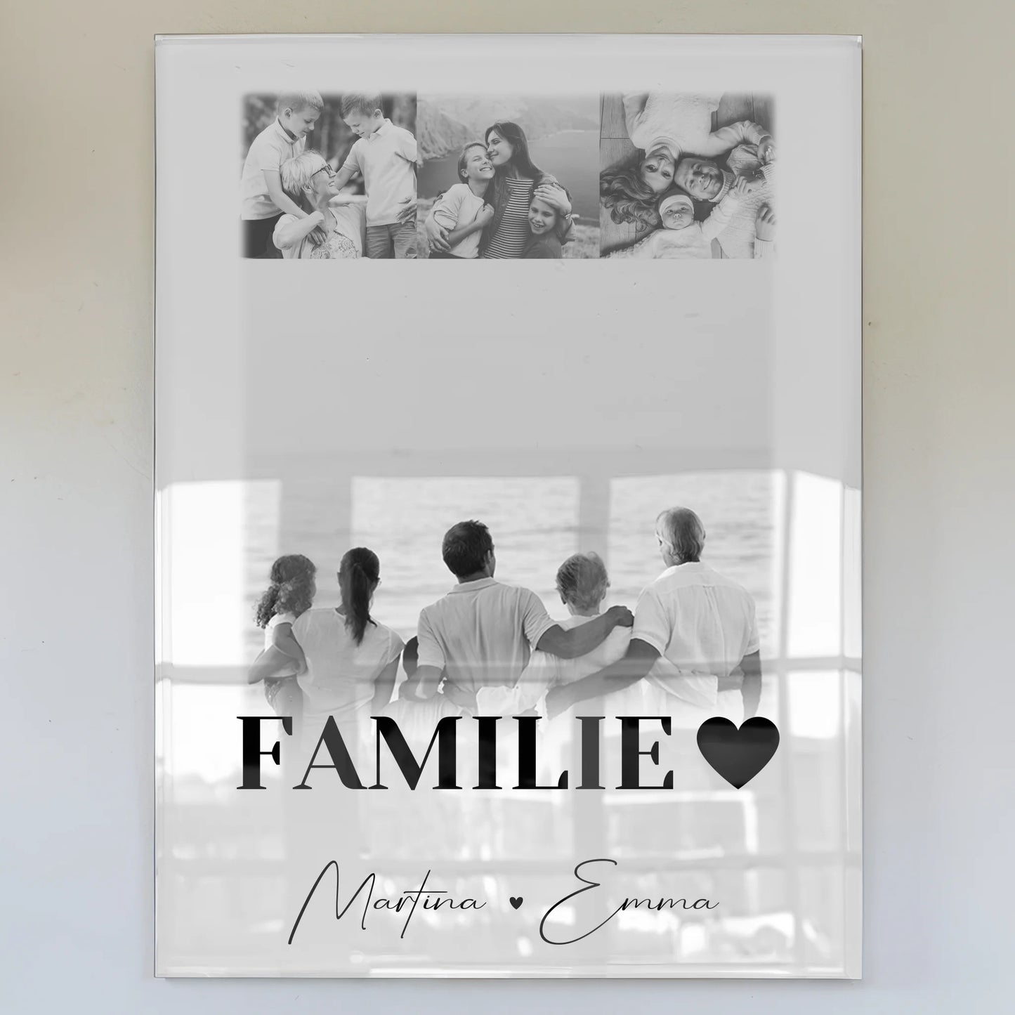 Wandbild Familie Personalisiert mit 4 Fotos für schöne Familienmomente