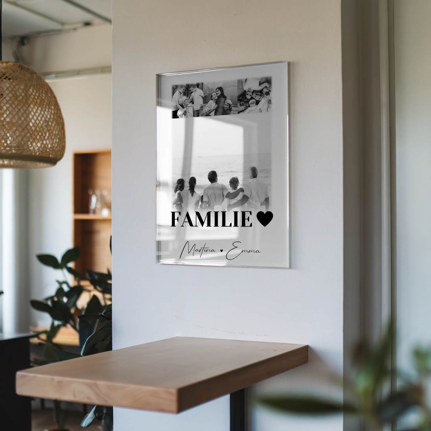Wandbild Familie Personalisiert mit 4 Fotos für schöne Familienmomente