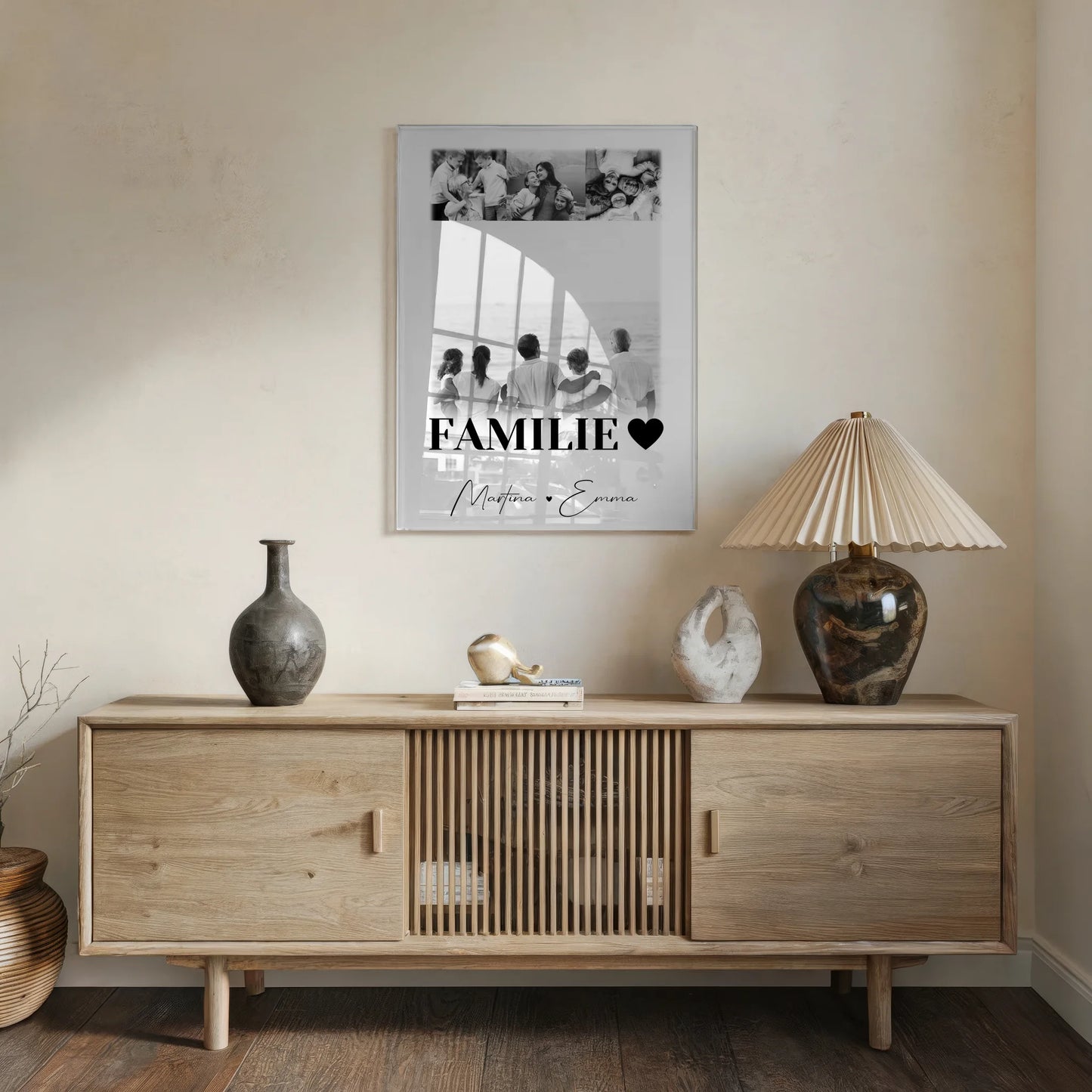 Wandbild Familie Personalisiert mit 4 Fotos für schöne Familienmomente